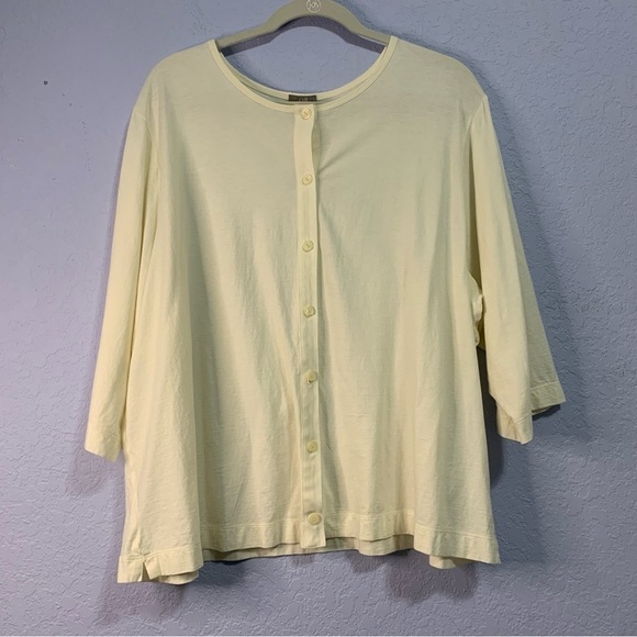 J. Jill 3/4 Sleeves Pima Cotton Plus Size Button Up Tunic - Picture 1 of 8